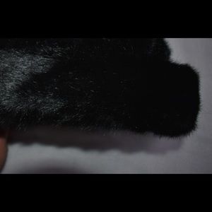 Women’s black fur winter hat.